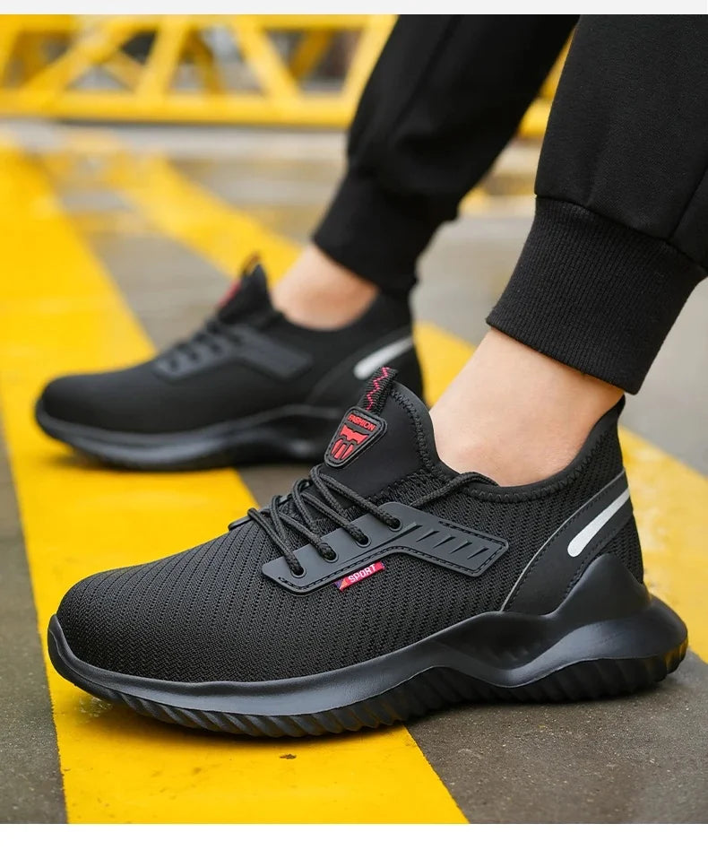 Lightweight Safety Shoes Men Steel Toe Sneakers Puncture Proof Breathable Safety Boots Man Dangerous Construction Work Foorwear