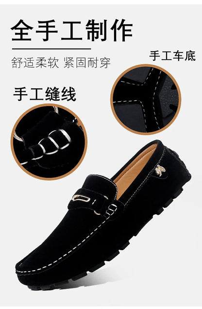 48 Extra Large Size Frosted Couple Style Halloween Gift 2025 Autumn New Beanie Shoes British Style Slip-On Lazy Men's Shoes Driving Lightweight Non-Slip Casual Leather Shoes