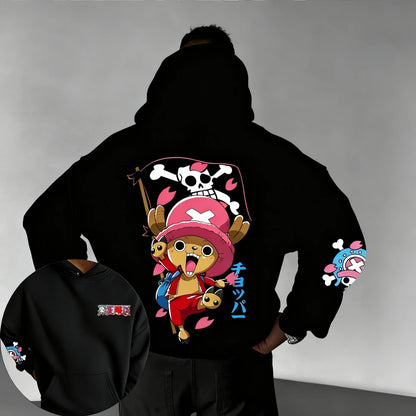 New ONE PIECE Men's Hoodie Sweater Tony Tony Chopper Japan Anime Summer Autumn New Boys Children's Long Sleeve Parent-Child Wear