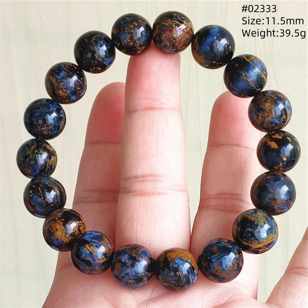 Natural Blue Pietersite Bracelet Women Men Beads Round Beads Chatoyant Cat Eye Fire Pietersite Namibia AAAAAA