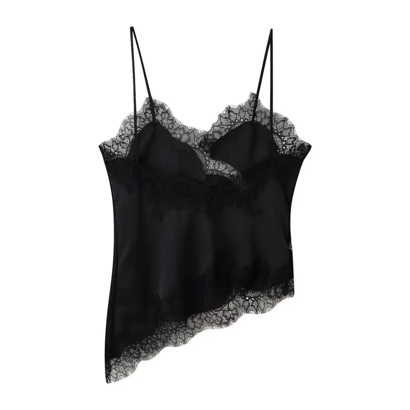 Lace Patchwork Short Camisole Stain Tops For Women Sexy Backless Tops Summer Sleeveless Women Straps Beach Top Female