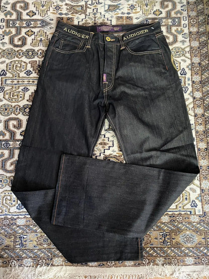 Baggy Wide Leg Y2K 2000s Loose Jeans Embroidered Buddha Casual Denim Pants Harajuku High Waist Straight Jeans Y2k Women Clothing