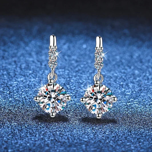 Solid 14K White Gold AU585 Platinum PT950 Earrings earrings earrings female moissanite earrings tassel spirit earrings