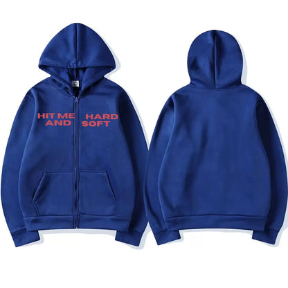 Hit Me Hard and Soft 2025 Tour Zipper Hoodies Fans Gift Men Women Clothing Pullovers Fashion Hip Hop Zip Up Sweatshirts Jackets