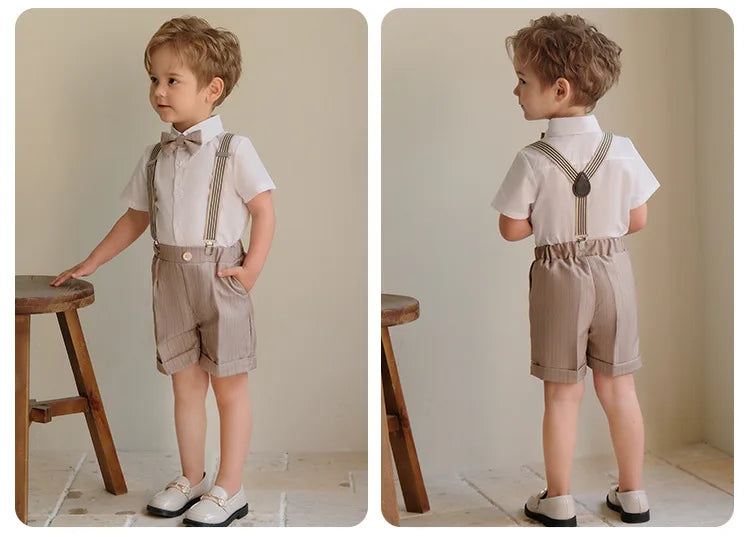 Flower Boys Summer Luxurious Birthday Dress Baby Kids Beaufitul Photograph Suit Children Formal Wedding Performance Tuxedo Wear