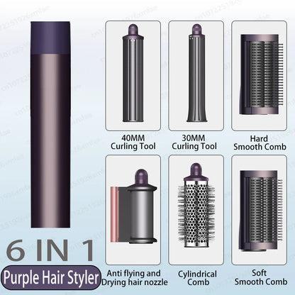 6 IN 1 Hair Styler 110V Negative Ion Hair Dryer Set Multi Hair Styler Professional Blow Dryer Brush for Curling Gift for Women