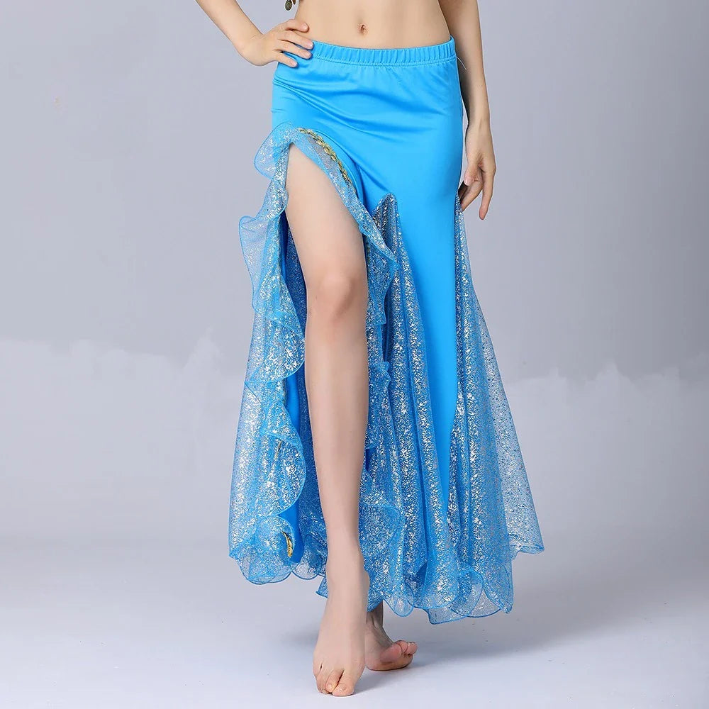 Belly Dance Long Skirt Women Clothing Fashion Clothes Streetwear Harajuku Sequin Hotsweet Performance Costume Dance Wear Stage