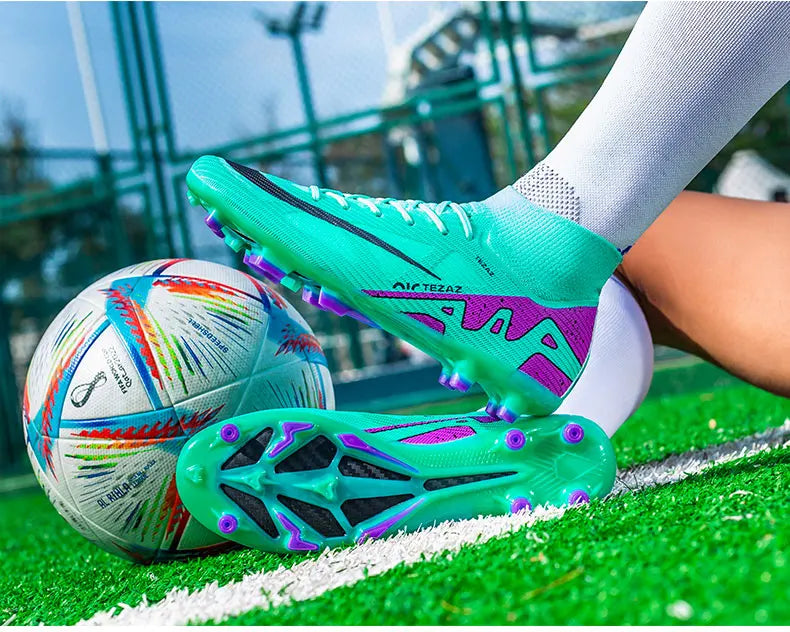 TF/FG Lightweight Ankle Football Boots Men's Football Shoes Outdoor Anti slip Grass Professional Training Tournament Sports Shoe