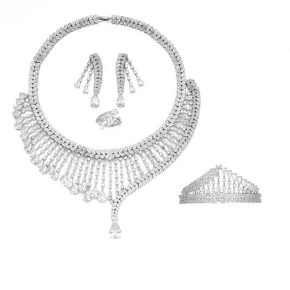2023 Best selling African 4-piece Bridal Jewelry Set New Fashion Dubai Jewelry Set Women's Wedding Party Accessories Design
