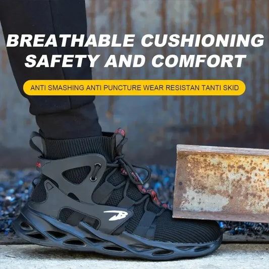 2024 New Safety Shoes Puncture-Proof Work Sneakers Lightweight Work Shoes Men Steel Toe Shoes Safety Boots Indestructible Shoes