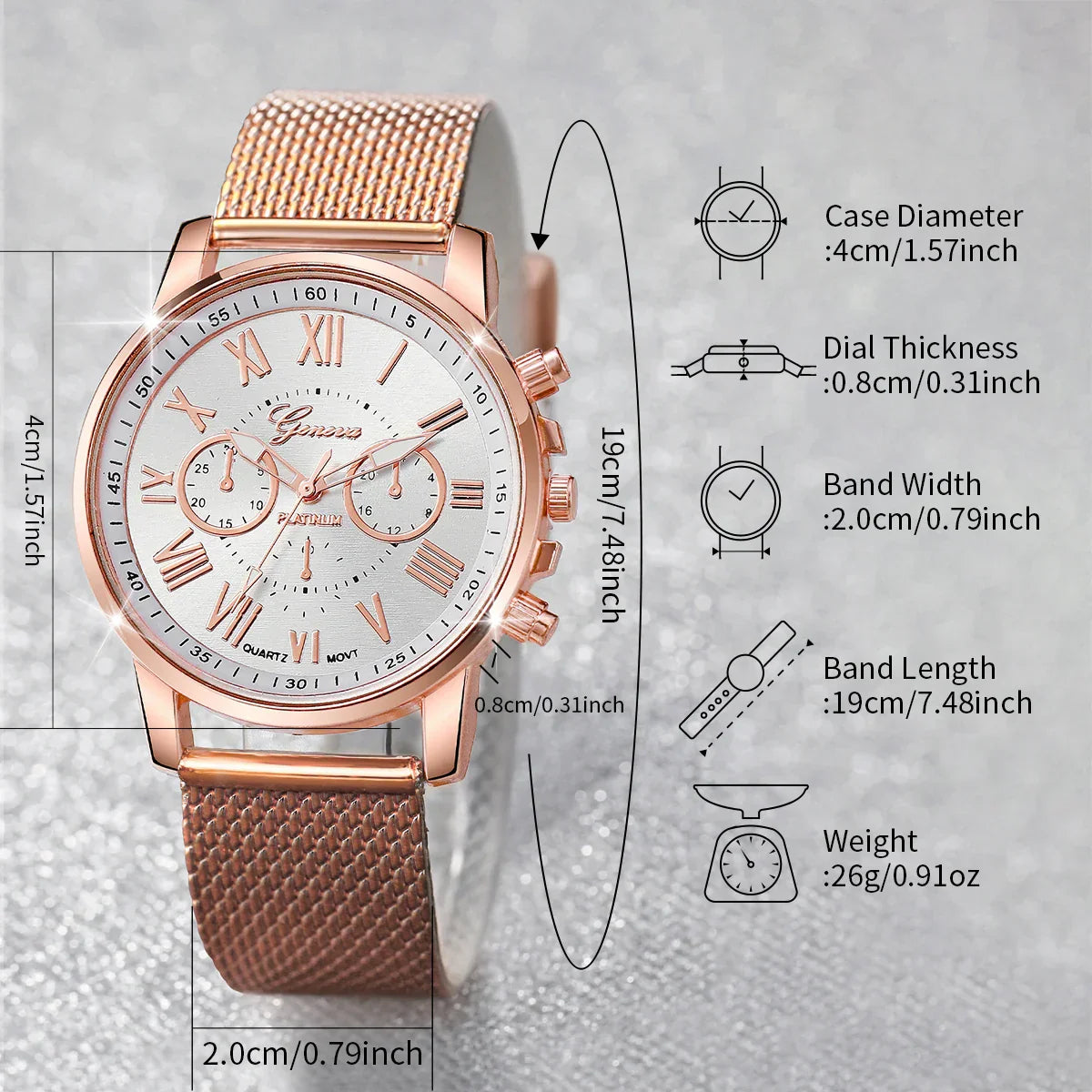 2PCS/Set Women's Watch Fashion Plastic Band Analog Quartz Watch Pearls Butterfly Bracelet Set