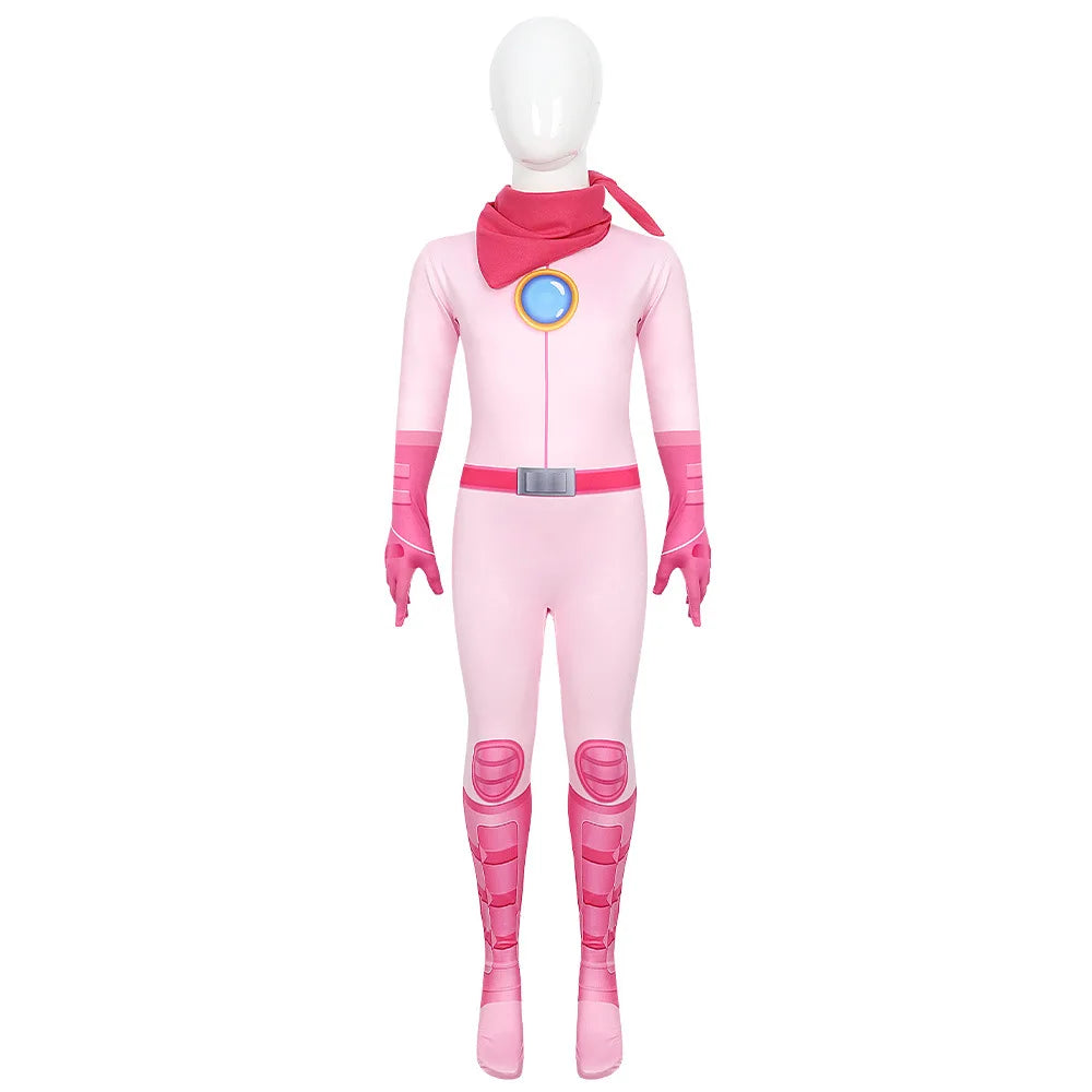Vestido de Princesa Pêssego para Meninas Jogo Roupa de Cosplay Rosalina Fantasia de Aniversário Festa Halloween Carnaval Roupa 4-10 Anos