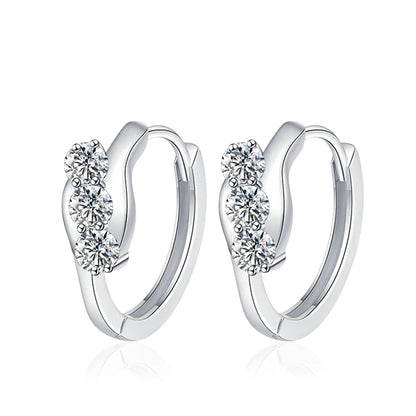 D Color Moissanite Hoop Earrings For Women Wedding Bridal S925 Sterling Silver Stud Earring Wedding Gemstone Jewelry