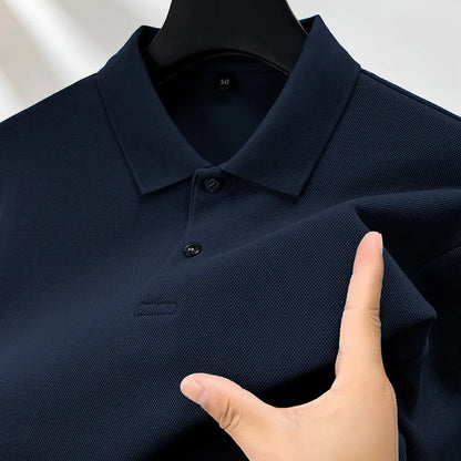 100% Cotton Polo Shirt, Four Seasons Universal  Leisure Long Sleeve, Breathable Lapels T-shirt, Perfect for Golf Sports Durable