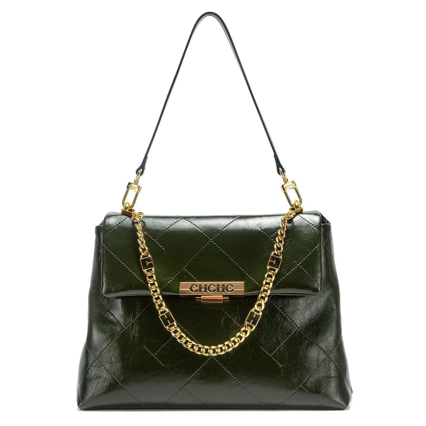 Women's Tote Bag 2026 Spring/Summer New Single Shoulder Bag Simple Black Diamond Grid Pattern Handbag