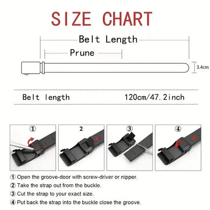 New Automatic Buckle Belt, Canvas Tactical Workwear Casual Outdoor Military Training Pants Belt For Men