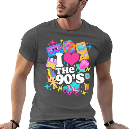 I Love The 90's Retro 90s Costume T-Shirt anime figures summer clothes blue archive mens t shirt