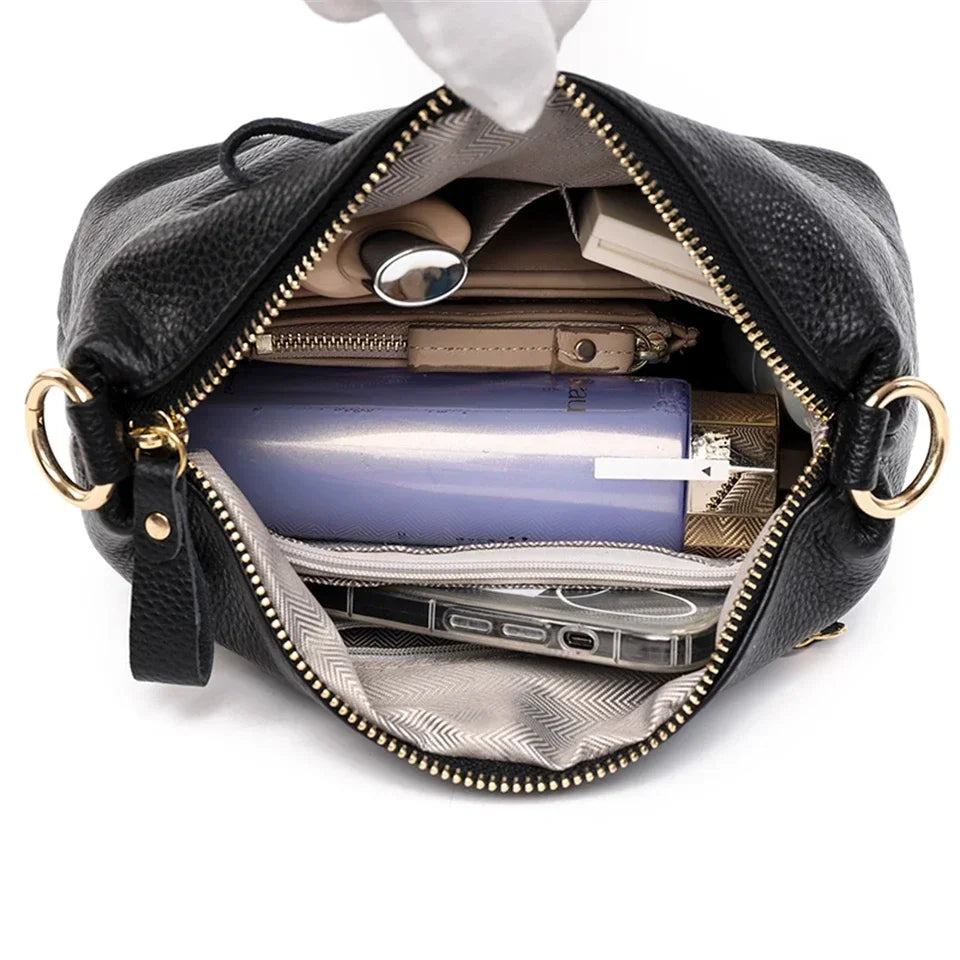 High Quality Genuine Leather Women Tote Bag Luxury Soft Cowhide Ladies Shoulder Crossbody Bags 2024 Fashion Female Messenger Sac