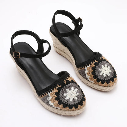 Women's Knitted Wedge Heel Sandals