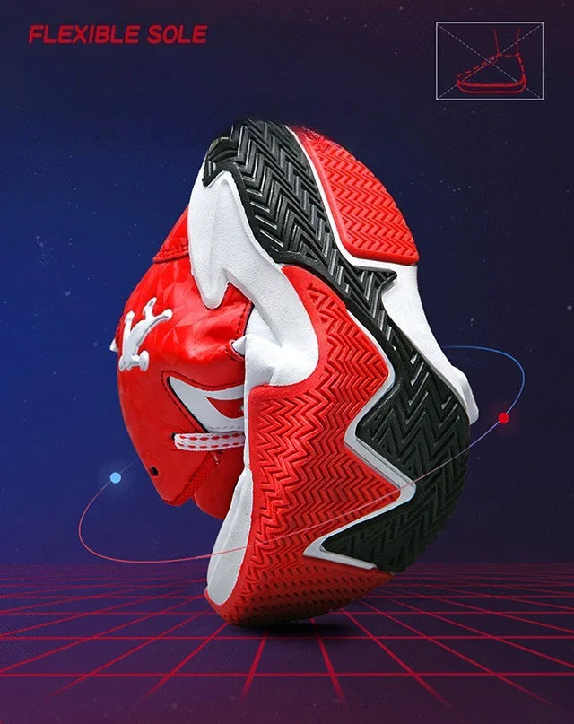 Fashion Basketball Shoes for Kids High-top Sneakers Children Casual Sports Shoes Ankle-protected Anti-slippery Gym Trainers Boys