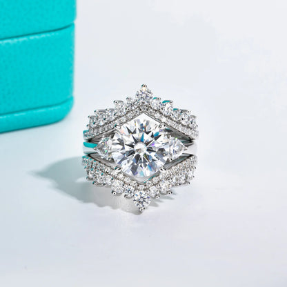 4.6 Carat D Color Moissanite Diamond Engagement Wedding Ring 925 Sterling Silver Rings Fine Jewelry Wholesale