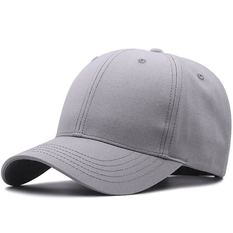 Hard Cotton Big Size Baseball Hat Woman Solid Color Sun Cap Hiphop Man Plus Size