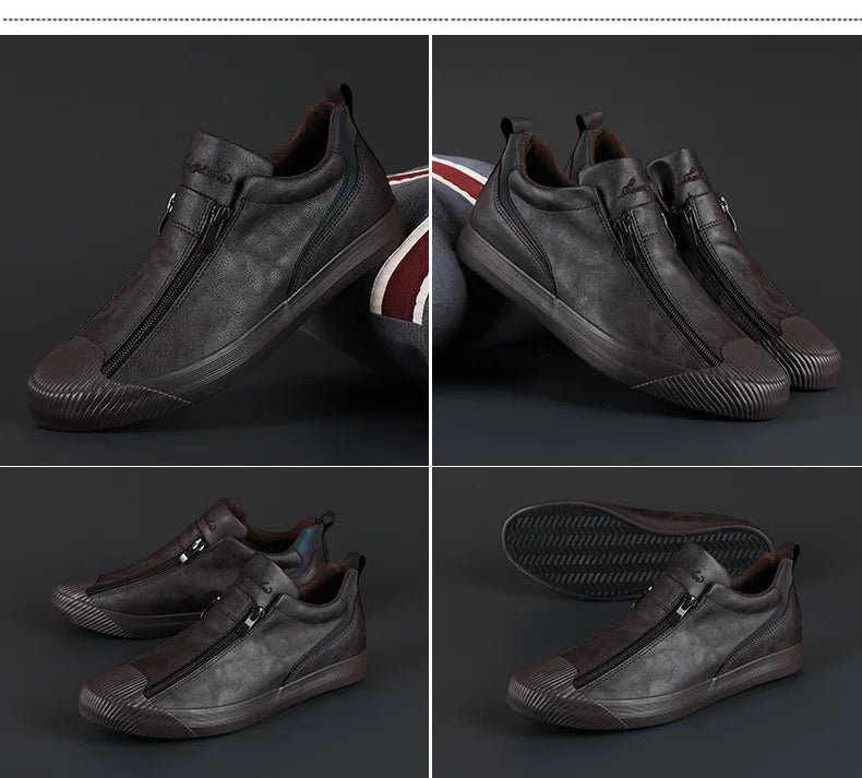 Men's Trendy Sneakers Leather Soft Sole Men Shoes Size 38-44