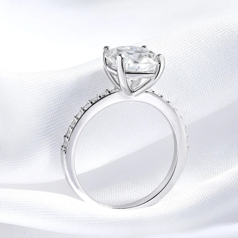 1-3CT D Color Moissanite Ring for Women 925 Sterling Silver Sparkling Lab Diamond Promise Band Valentine's Day Gift