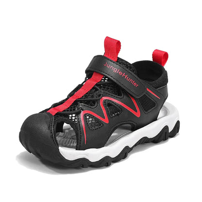 Kids Closed Toe Sport Sandals Adjustable Strap Mesh Non Slip Summer Shoes for Boys Children Outdoor Beach Casual Sandals Sneaker