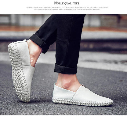 Fashion Men's Driving Shoes Handmade Leather Men Loafers Soft Breathable Men's Casual Shoes
