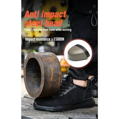 Men's Anti Smashing and Anti Stabbing Lightweight  Comfortable, Breathable  Protective and Safety Shoes