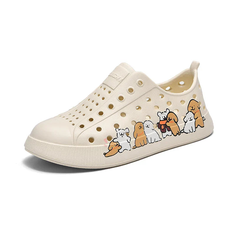 Cartoon Printing Boys Barefoot Shoes Summer Beach Non-slip Comfortable Kids Shoes Cute Closed Toe Breathable Girls Sandals