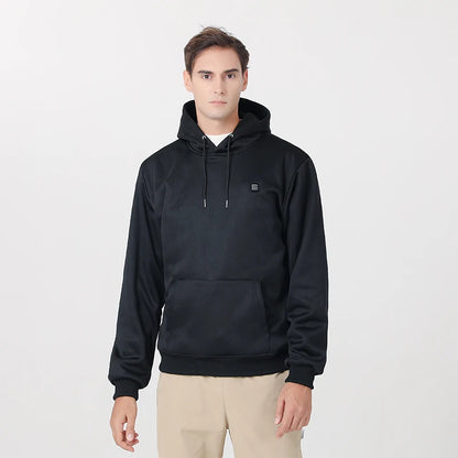 New Intelligent USB Heating Hoodie for Men Women Winter 7 Areas Coral Fleece Hooded Heated Clothes Outdoor Thermal Sportswear