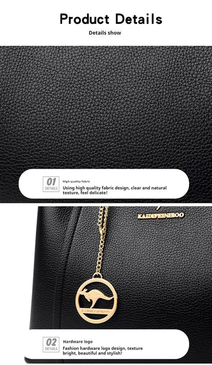 Fashion Women Soft PU Leather Handle Handbag Designer Shoulder Crossbody Bag Ladies Large Capacity Shopping Messenger Tote Bag