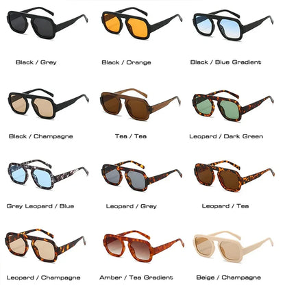 Retro Square Sunglasses Women Fashion Brand Design Gradient Shades UV400 Men Punk Sun Glasses
