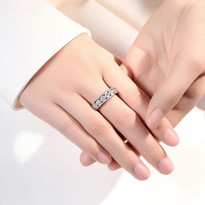 3mm 4mm Moissanite Rings for Women Man D VVS1 Round Brilliant Cut Diamond s925 Sterling Silver Moissanite Eternity Band