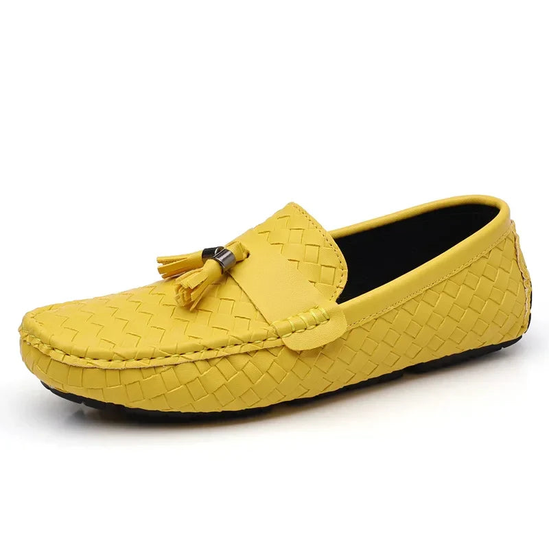 White Loafers Men Handmade PU Leather Loafers Shoes Slip on Casual Driving Flats Comfortable Moccasins Size 48 Men Shoes