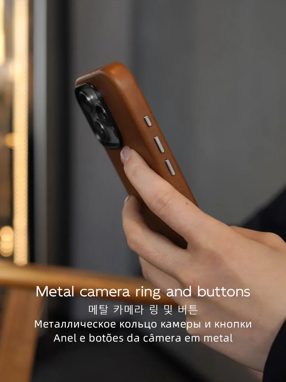 Magnetic Genuine Leather Case for iPhone 17 16 Pro Max 15 14 Compatible with MagSafe Nature Cowhide Retro Phone Cover
