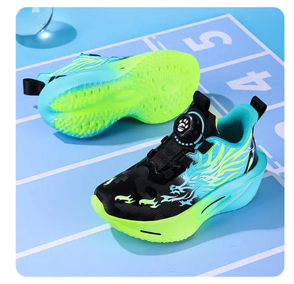 Children Running Shoes Non-slip Breathable Athletic Shoes Boys Girls Outdoor Lace-up Basketball Sneakers Waterproof Casual Shoes
