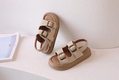 Kids Sandal 2024 New Summer Sandals for Boy Fashion Girls Thick Bottom Causal Sandals Children Beach Shoes Open-toe Hook Loop