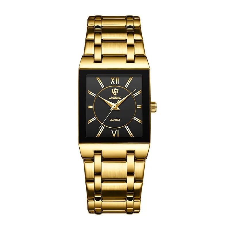Luxury Golden Quartz Wristwatches For Female Girl Male Fashion 30m Waterproof Women Ladies Mens Watches Relogio Feminino