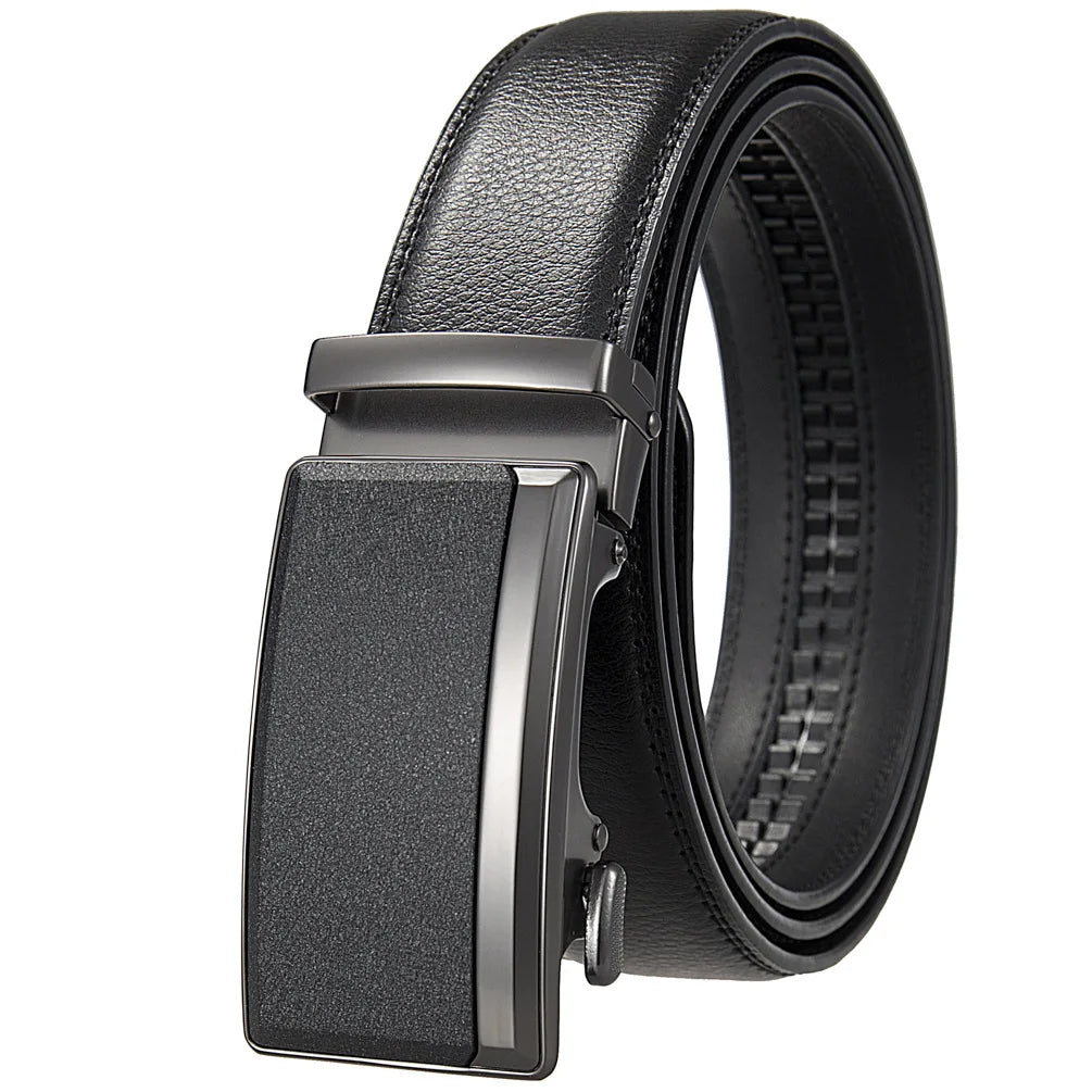Men's Leather Belts Fashion Automatic Buckle Cowskin Male Belt Luxury Designer Black Brown 3.5cm Plus Size 130 140 150 160 170cm