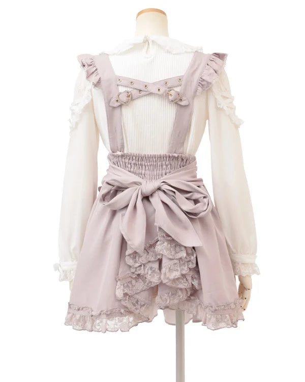 Japanese Liz Mine Mass Production Detachable Suspender Skirt Spring and Autumn Heart Cross Suspender Back Bow Straps Skirt