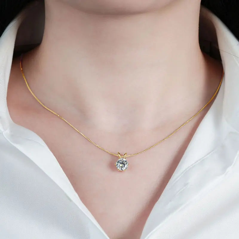Pendant Necklaces S925 Sterling Silver Solitaire Necklace Chains For Women Jewellry Gifts