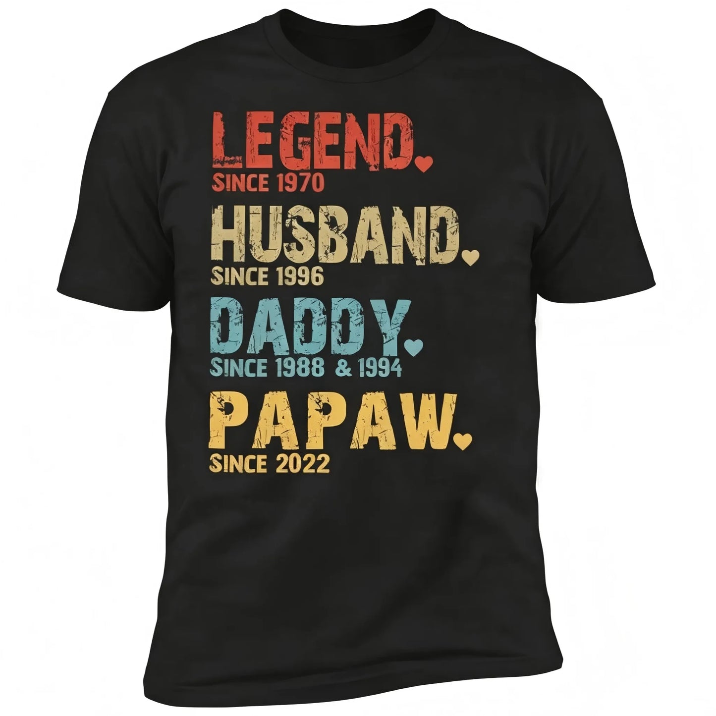 Personalized Dad Shirt, Custom Daddy Shirts for Men, Legend Grandpa T-Shirt, Gifts for Fathers Day Birthday S-3XL