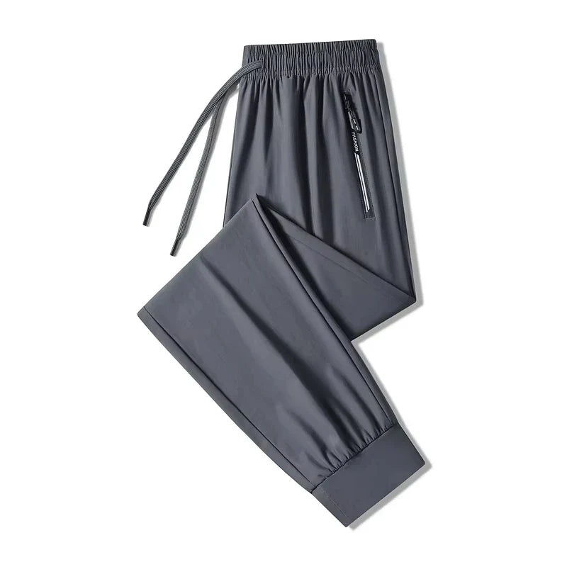 Plus Size 8xl 7xl 6xl Men Sports Pants Quick-Drying Men Trousers Joggers Sportswear Solid Sweatpants Male Elastic Ice Silk Pant