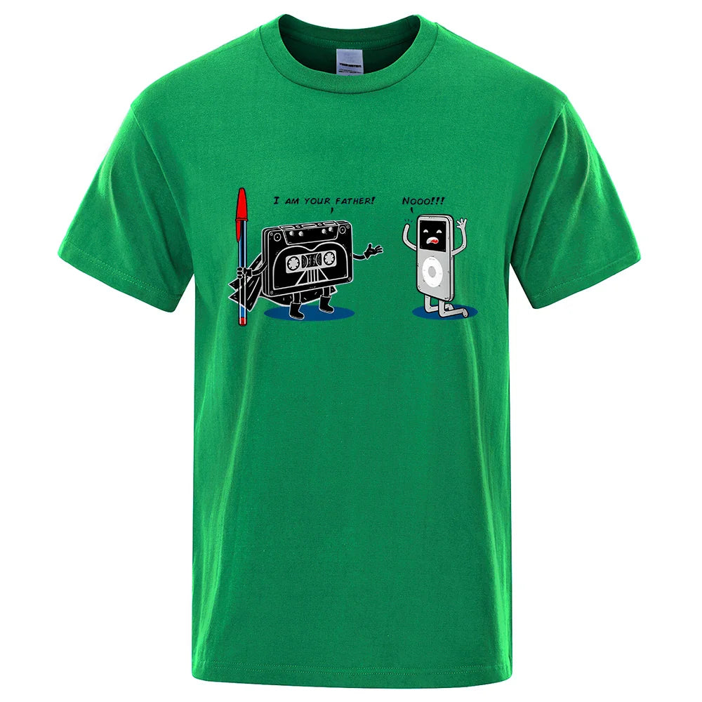 Funny Music Player Male Tops Summer Loose T-Shirt Cotton Crewneck T-Shirt Hip Hop Tee Clothes High Quality T-Shirts Man New