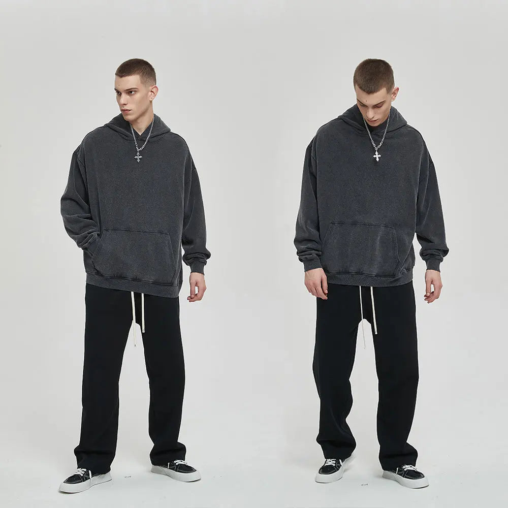 World Tour Hoodies Vintage Washed Men's Sweatshirts Cotton Hip Hop Streetwear Hooded Pullover Loose Y2K Tops