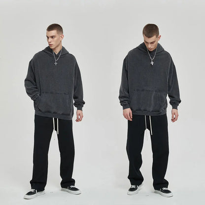 World Tour Hoodies Vintage Washed Men's Sweatshirts Cotton Hip Hop Streetwear Hooded Pullover Loose Y2K Tops