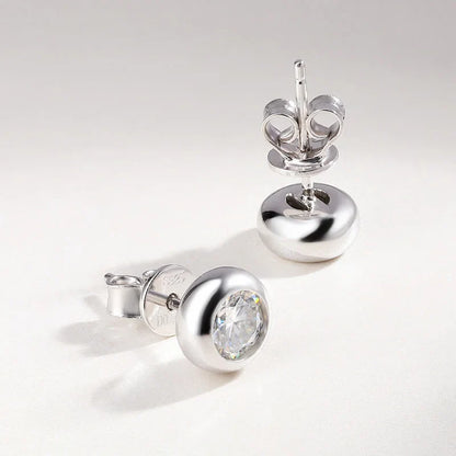 0.3/0.5 Carat Round Moissanite Diamond Stud Earrings For Women S925 Sterling Silver Pendientes Wedding Party Fine Jewelry